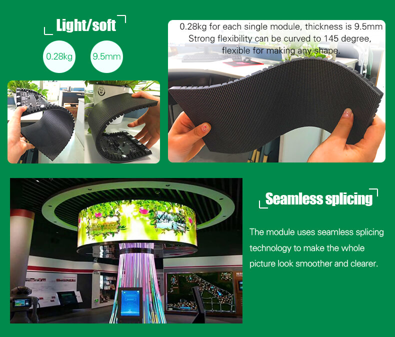 Pantalla LED flexible sin costuras