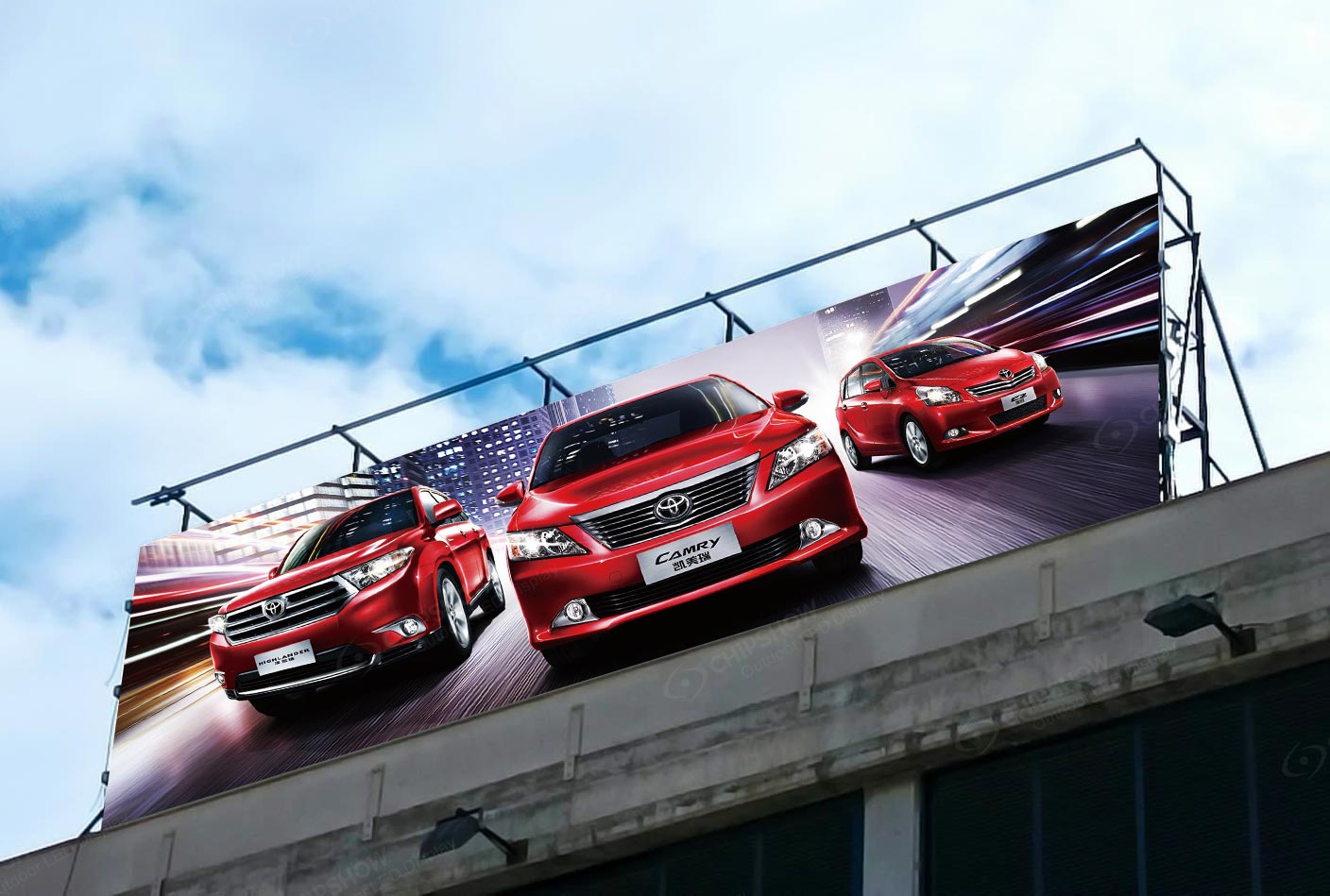 Pantalla de publicidad exterior LED P10 en la costa española